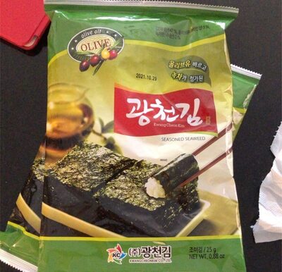 올리브유 바르고 녹차가 첨가된 김 제품 사진
